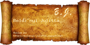 Belányi Julitta névjegykártya